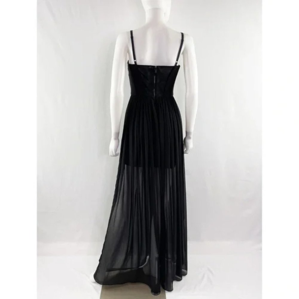 New Alice + Olivia Shakira bustier corset semisheer column gown maxi dress - Picture 7 of 15